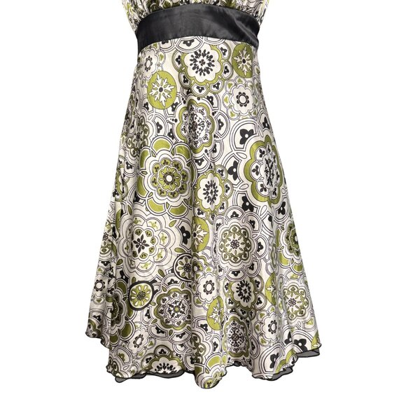 Vintage Y2k Floral Mini Dress, Satin Finish, Empire Waist, Semi Formal - Picture 5 of 10